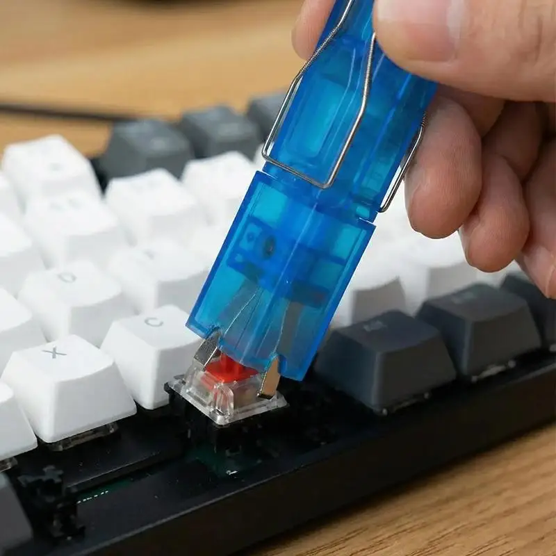 2 In 1 Keyboard Keycap Switch Puller With Clean Brush Unloading Wire Tool Mechanical Keyboard DIY Disassembly Cleaning Kits