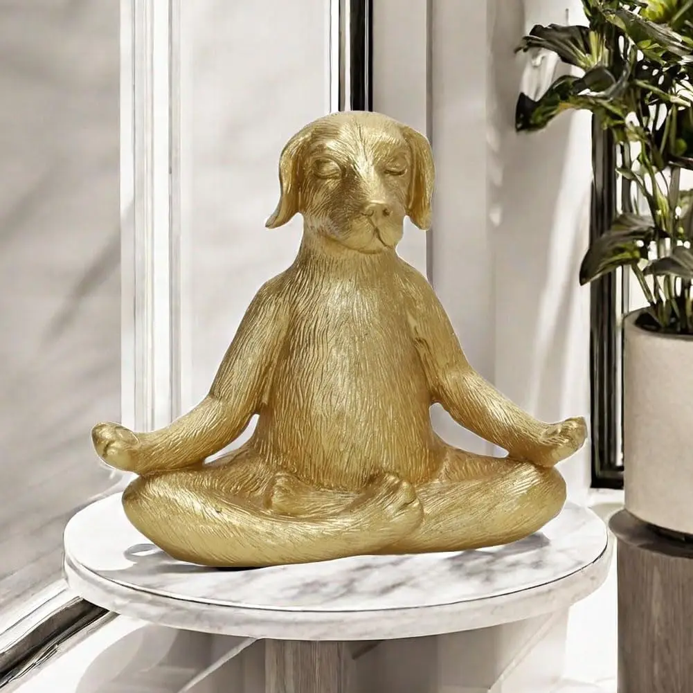 1pc Meditation Statue, Dog Yoga Statue, Yoga Pose Statue Garden Decorative Statues for Patio, Lawn, Yard and Garden Decoration