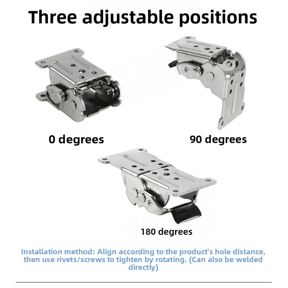 Folding Leg Hinge Bracket 180 Degree Folding Support Bracket With Locking Mechanism Heavy Duty Self-Locking Hinge