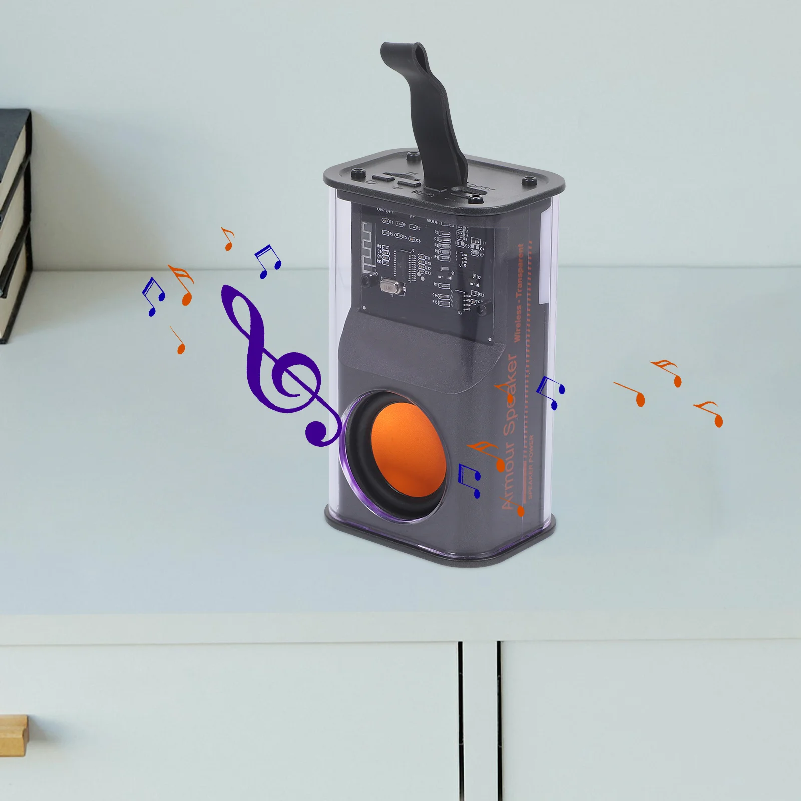 

Portable Speaker LED Lights for Travel Outdoor Gray Wireless Bass Stereo Sound Music Player Home Speaker