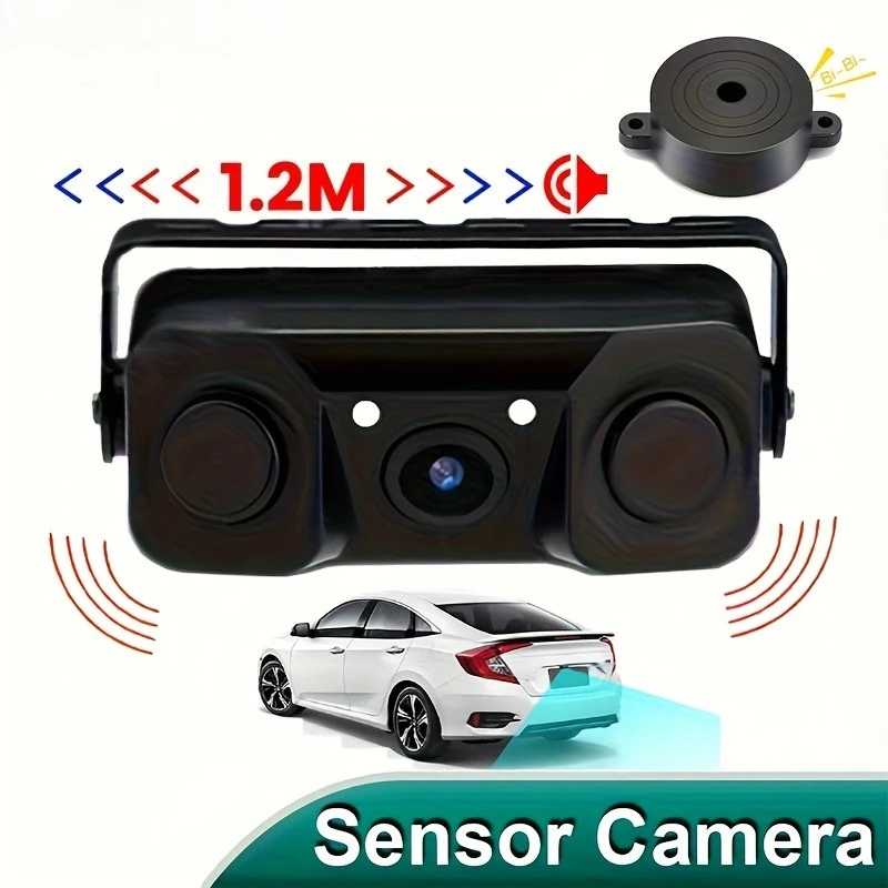 Parking Sensor Camera 3-in-1 with LED Night Vision, Rearview Display & Alarm - Video, Wide Angle Lens  Durable Construction