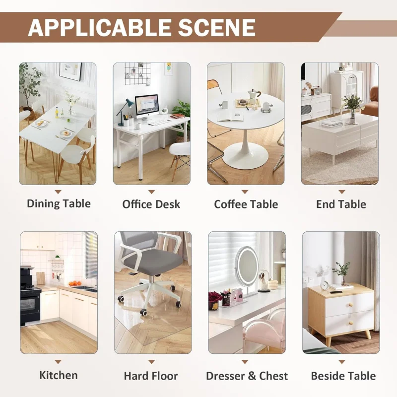 2mm Thick 54 x 96 Inch Clear Table Cover Protector, Plastic Table Protector Dining Room Table, Clear Tablecloth Protector, T