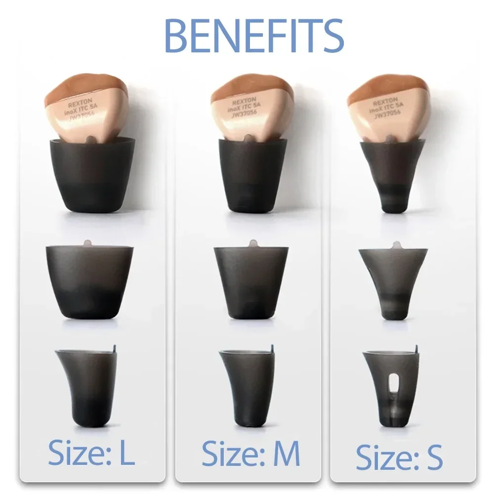 Signia Rexton Connexx Click Sleeve Original Silicone Ear Domes, 6 Pcs Closed Vented Ear Tips for CIC ITC RIC Hearing Aids