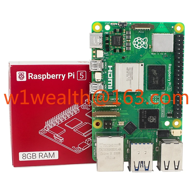 Original Raspberry Pi 5 4G 8G 16GB RAM LPDDR4X-4267 BCM2712 2.4GHz Quad-core 64-bit A76 CPU Dual-band WiFi BLE 5.0 Rpi5