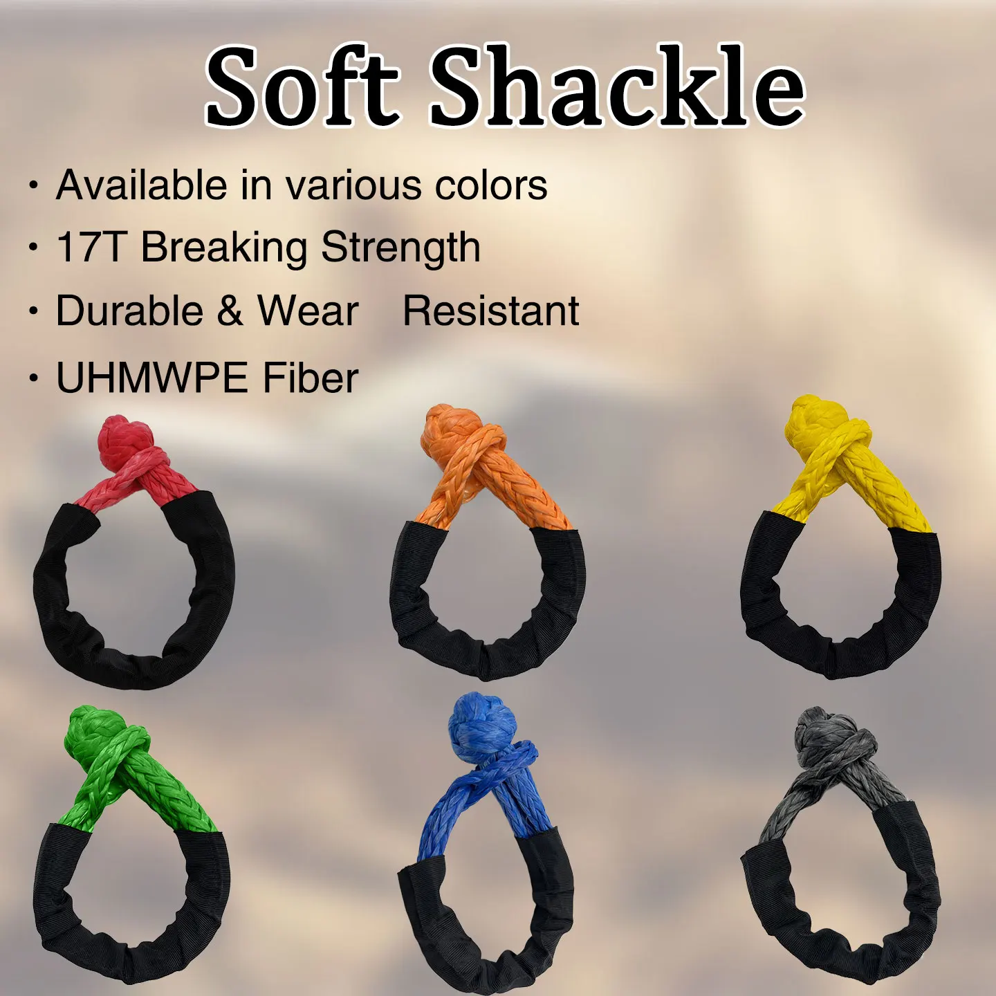 Soft Shackle, Recovery Strap, Off-Road Recovery Towing, 17T Soft Shackle