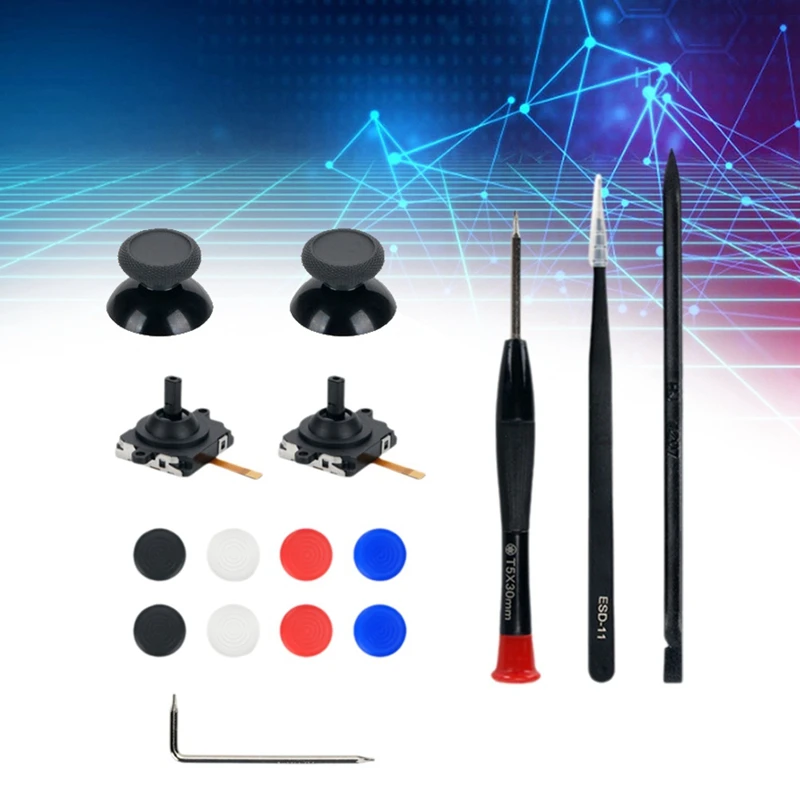 Replace For Meta Quest 3 VR Handle 3D Analog Joysticks Thumb Stick  With Joysticks Cap+Disassembly Tool