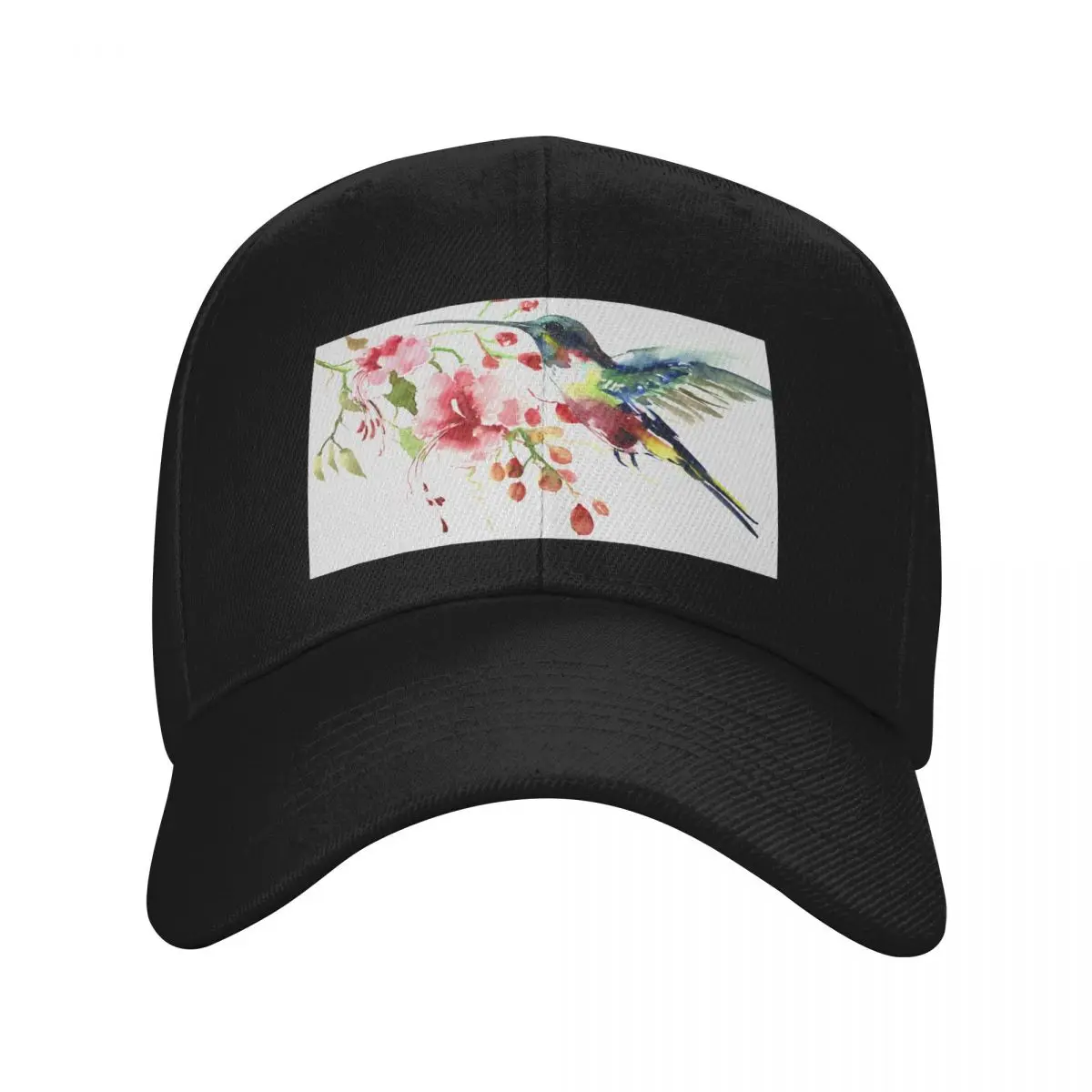 

Hummingbird and Flowers Baseball Cap Gentleman Hat Sunhat foam party Hat Women's Hats For The Sun Men's