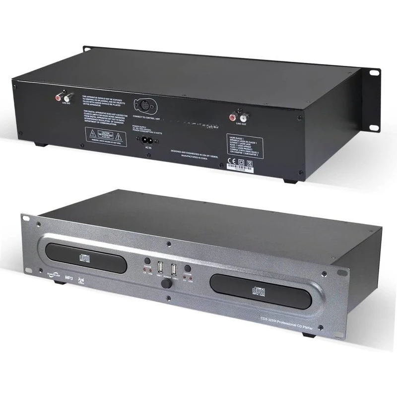 HOME.CD/USB DJ Media Player – مشغل أقراص مضغوطة مثبت على الرفين مع عجلات Jog، تشغيل MP3 ومضاد للصدمات - Pro Audio Comp