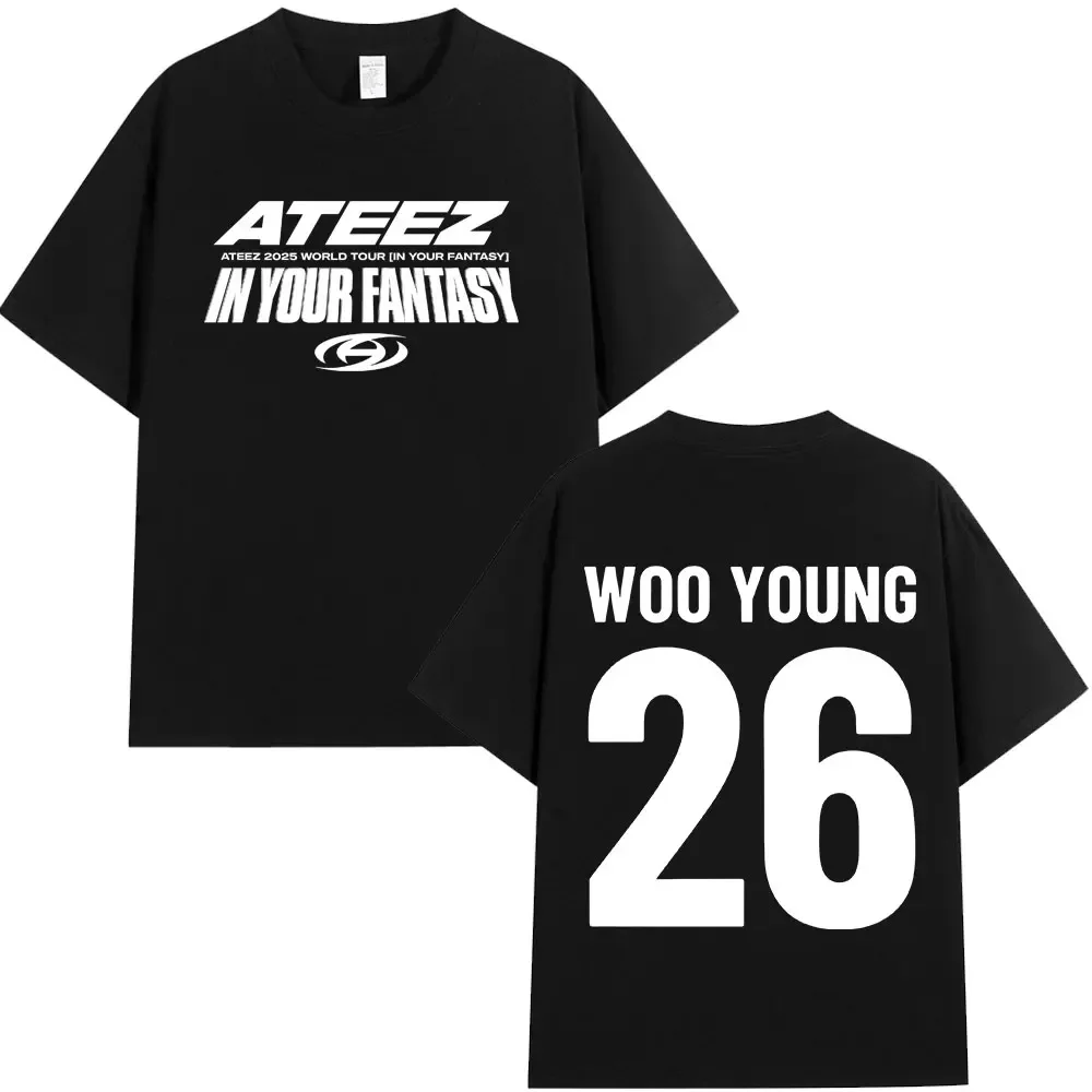 Ateez World Tour in Your Fantasy T-shirts Hongjoong Seonghwa Yunho Yeosang San Mingi Wooyoung Jongho Short Sleeve Graphic Tees