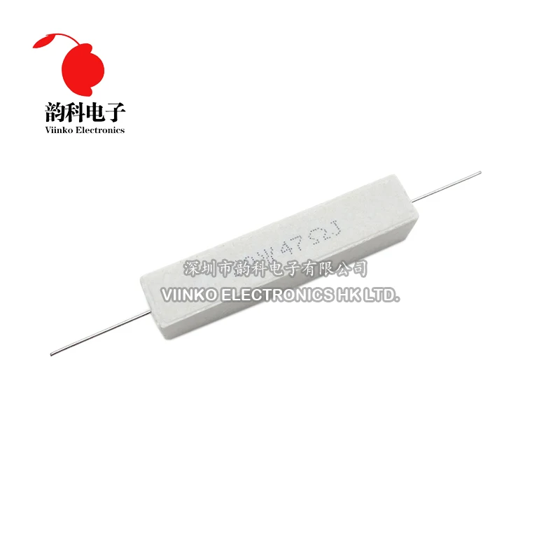 2pcs 20W 5% Cement Resistor Power Resistance 0.1 ~ 10K 0.1R 0.5R 10R 50R 0.22 0.33 0.5 1 2 5 8 10 20 22 30 50 100 1K 1.5K 2K ohm