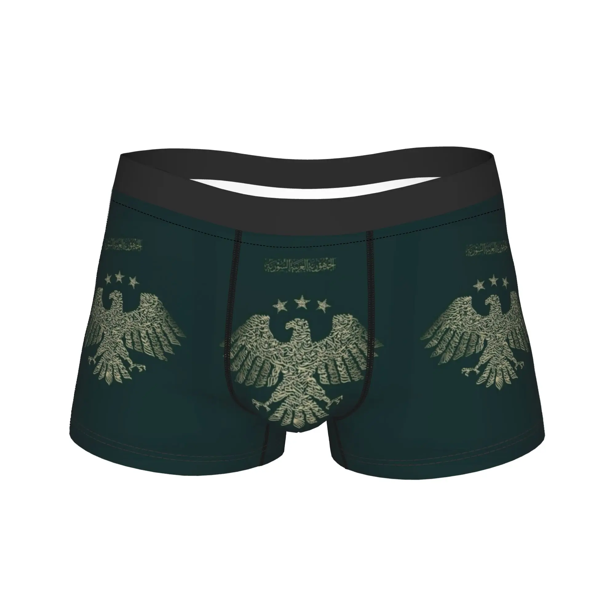 

Men Eagle of Syria Syrian Proud Underwear Arab Symbol Printed Boxer Briefs Shorts Panties Male Breathable Underpants Plus Size