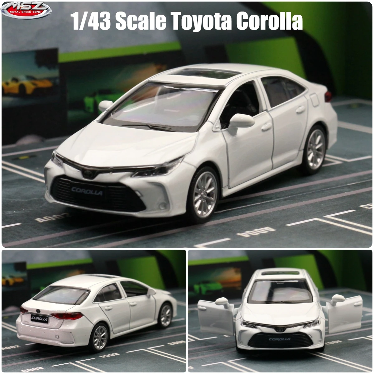 1/43 Toyota Corolla Hybrid Toy Car For Children Diecast Metal 1:43
