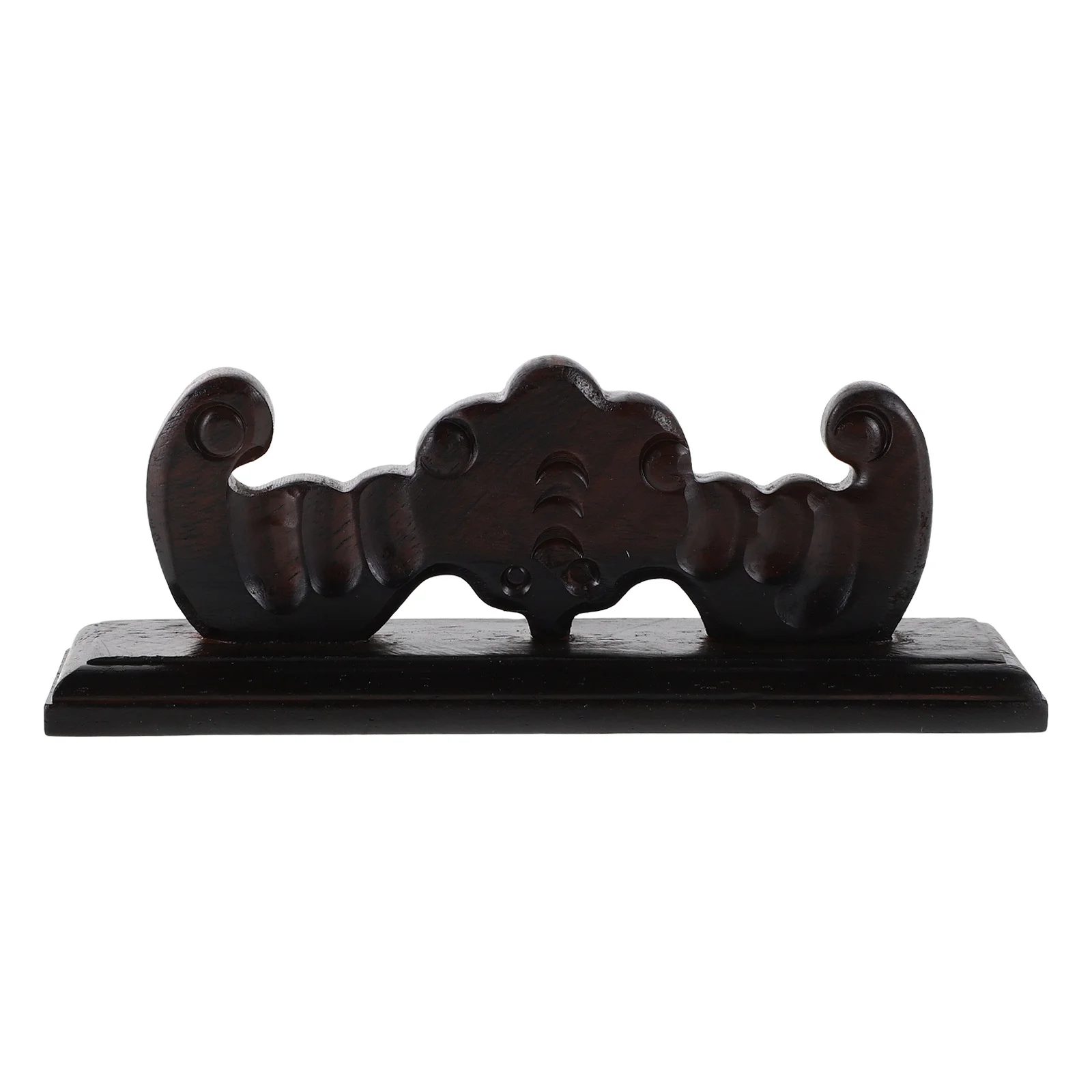 

Bamboo Flute Display Stand Desktop Holder for Two Wind Instruments Wooden Material Storage Elegant Carved Pattern