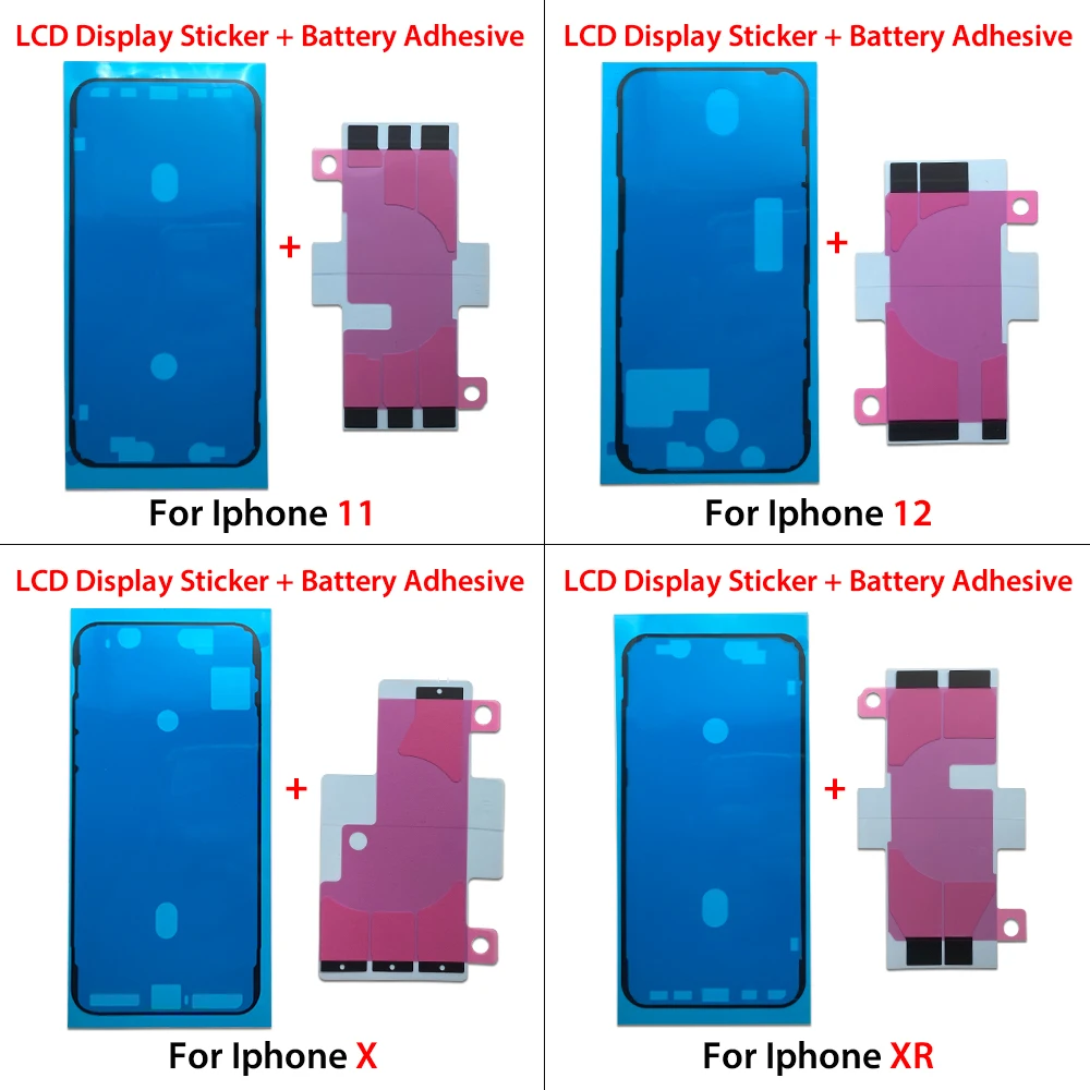

10 шт. новая водонепроницаемая наклейка для Iphone 11 11 Pro Max 12 12 Pro Max X XR XS клейкая лента для ЖК-экрана + клей для аккумулятора, запасные части