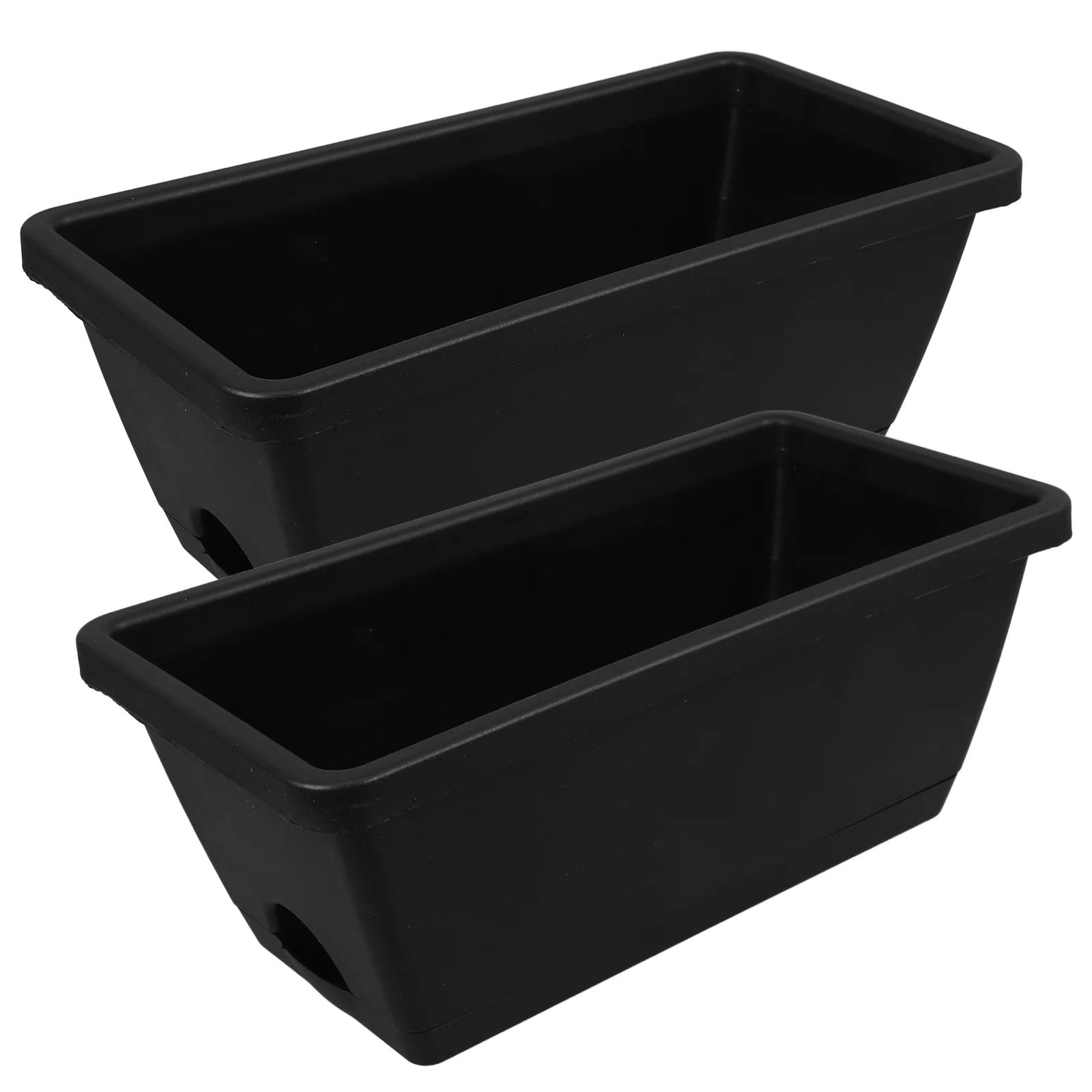 

2 Sets Rectangular Planting Trough Flower Pot Planter Vase Vegetable Floral Plastic Balcony Garden Decorations