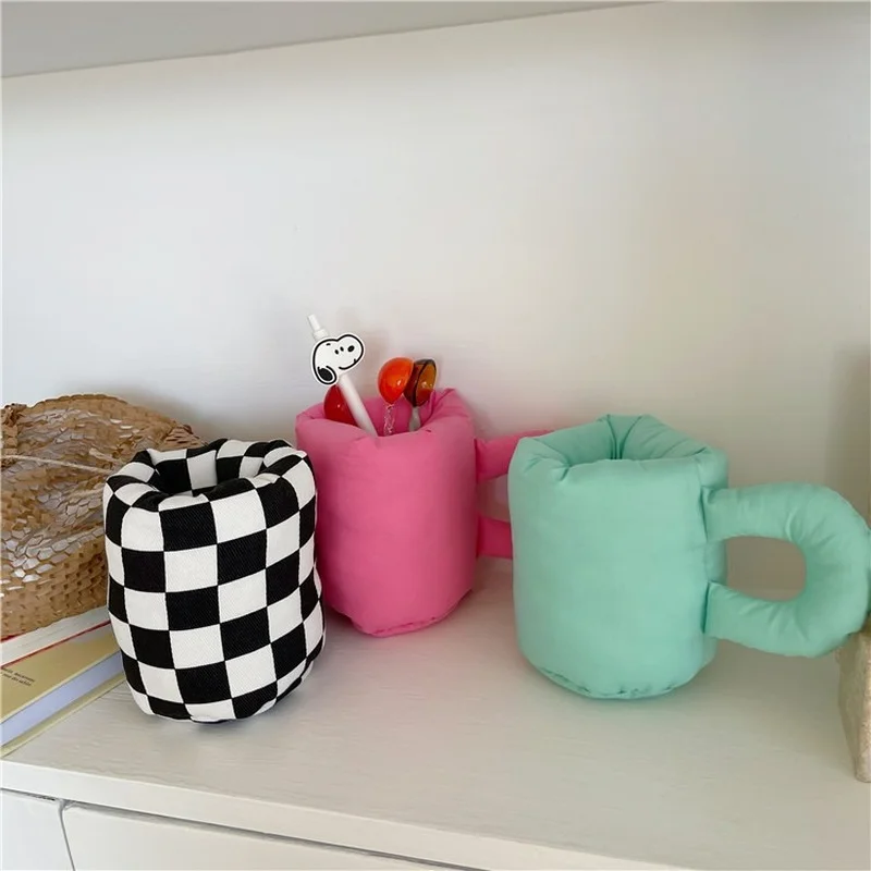 

Chubby Cloth Art Water Cup Pen Holder Desktop Storage Decoration Sundries Cosmetic Brush Storage Cup Cute Cloth Mask