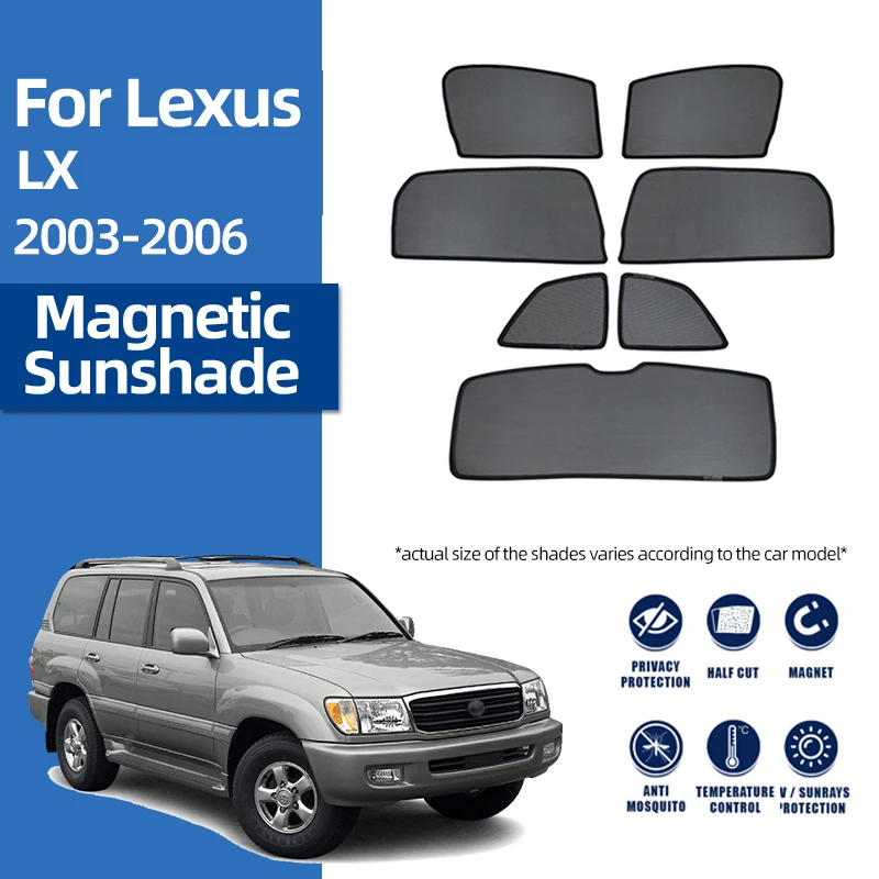 

For Lexus LX 470 J100 1998-2007 LX470 Magnetic Car Sunshade Shield Front Windshield Curtain Rear Side Window Sun Shade Visor