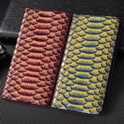 Snake Genuine Leather Case For Redmi Note 7 8 8T 9 9S 10 10S 11 12 13 14 15 Pro Max Plus Phone Wallet Cover Cases