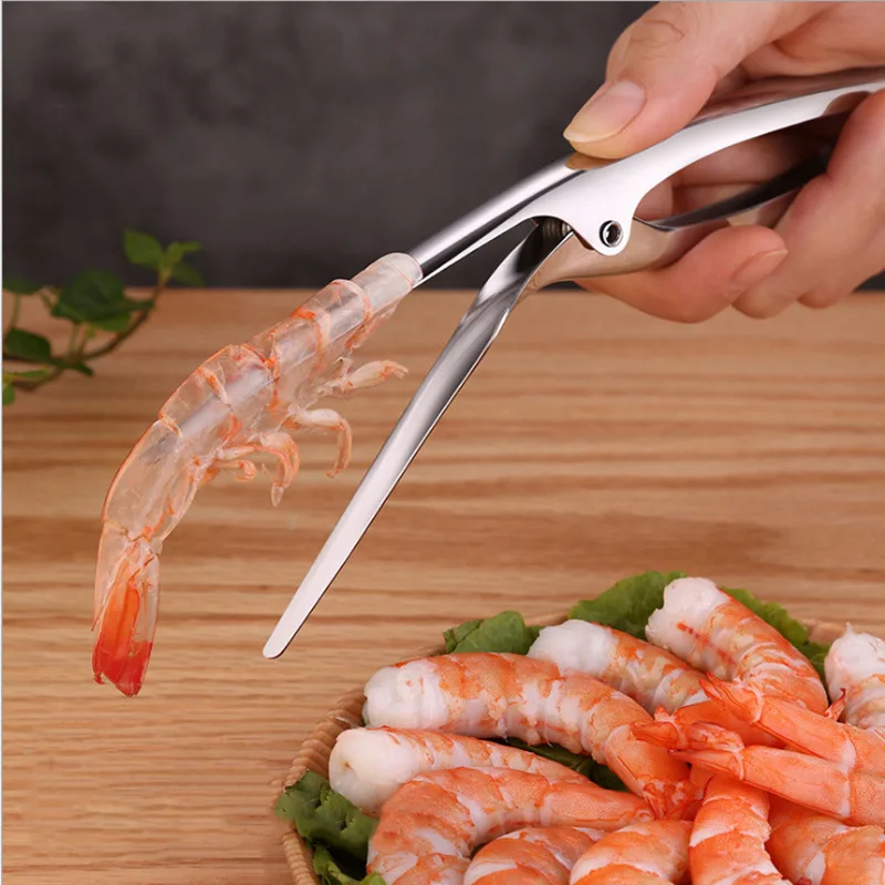 2pcs Stainless Steel Seafood Tools Shrimp Peeler Prawn Line Cutter Cleaning Shrimp Line Cutter Shell Remover Kitchen Accessories