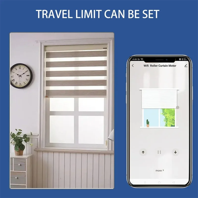 Tuya Wifi cortinas inteligentes Motor persianas enrollables UE EE. UU. obturador eléctrico para 36 37 38mm tubo Control remoto Alexa Google Home