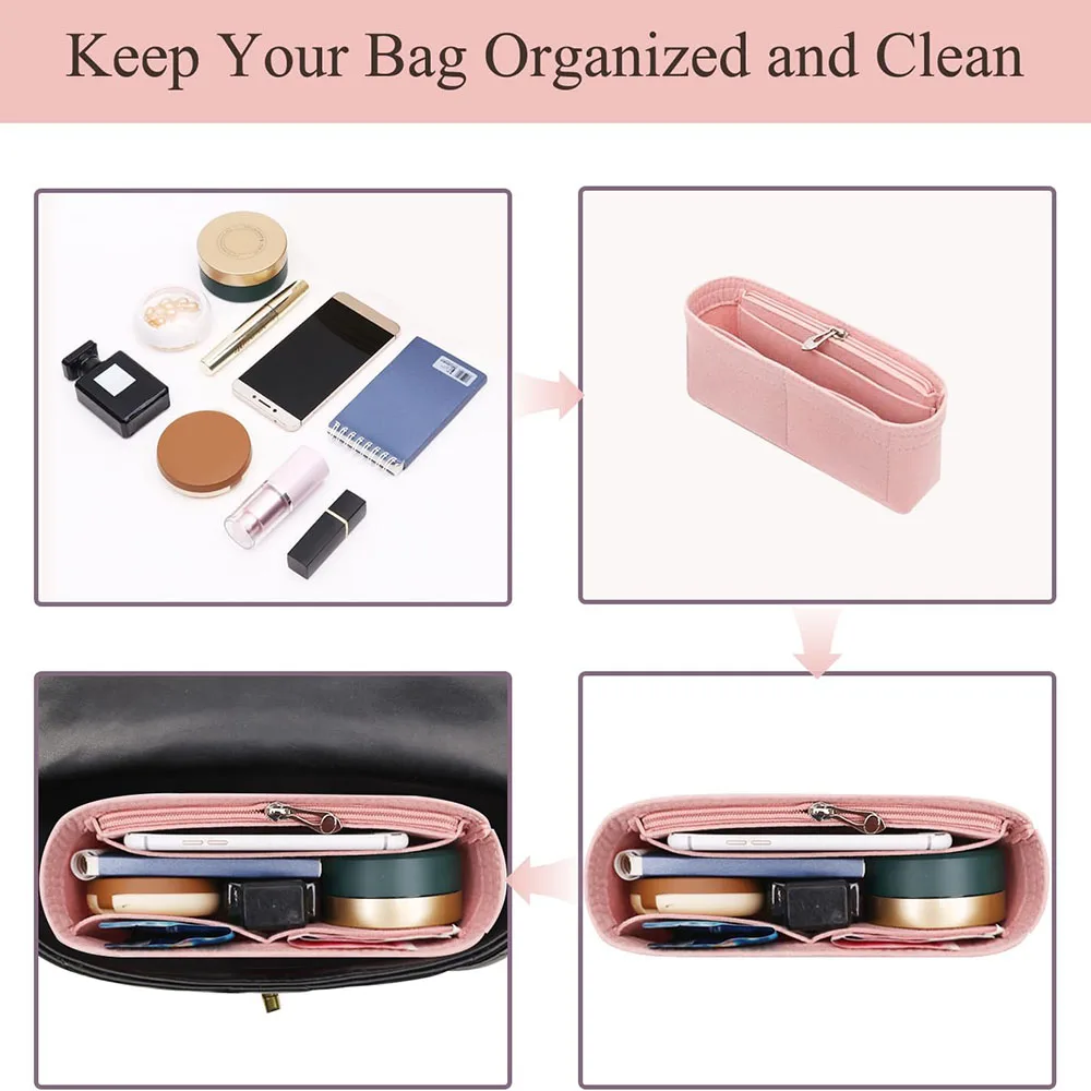 Bag Organizer for Longchamp Mini Tote Bag Storage & Finishing Inner Bag Liner Handbags Insert Organizer fit Mini Size