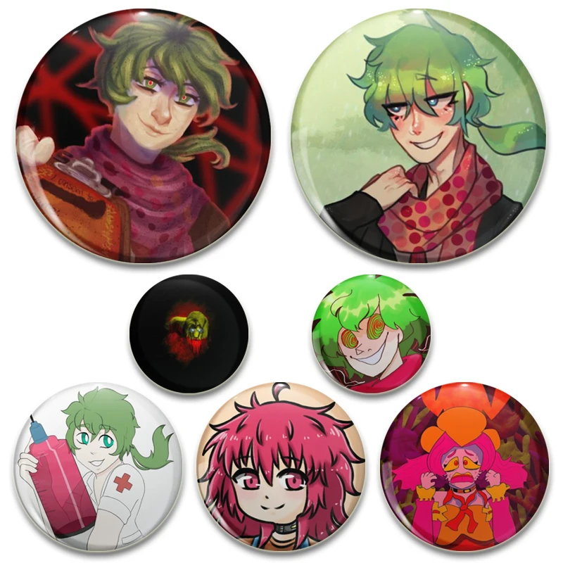 Yttd Midori with Gun Idk Sara Kinda Sus Catboy To Soft Button Pins HD Print Badge Brooches for Backpack Clothes Accessory Gifts