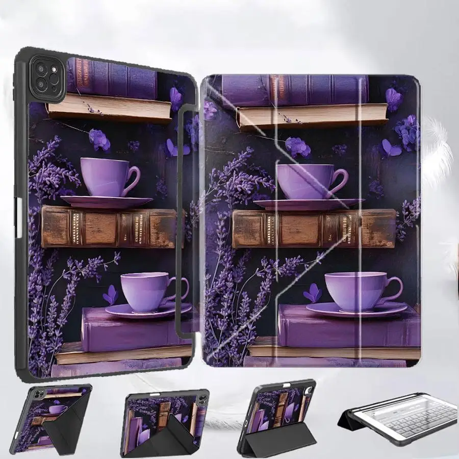 

Lavender Coffee Tablet Case For iPad Air 4 5 M3 M2 M4 11inch Pro 11th 10th 9th 8th 7th 12.9inch Pro 2025 Mini 6 7 Holder Cover