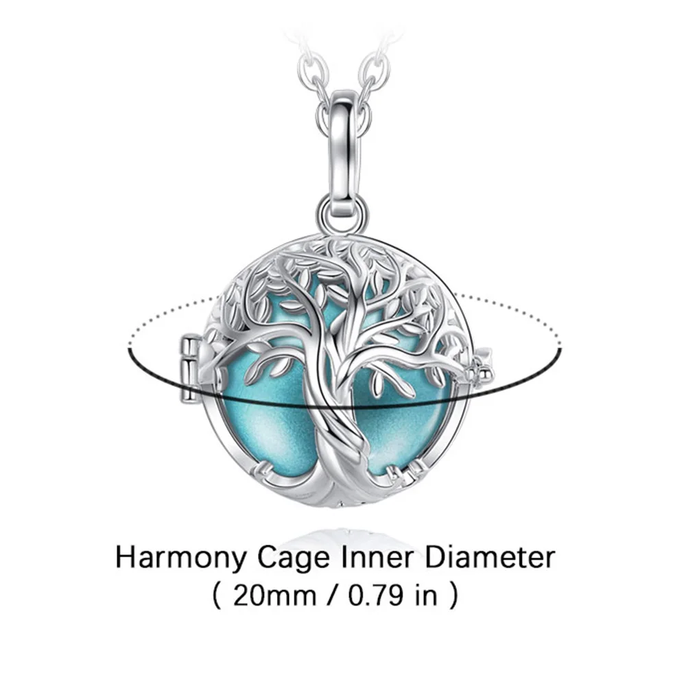Eudora New 20mm Harmony Ball Tree of Life Necklace Baby Chime Bola Angel Caller Pendant Women Fine Jewelry Mother's Day Gift