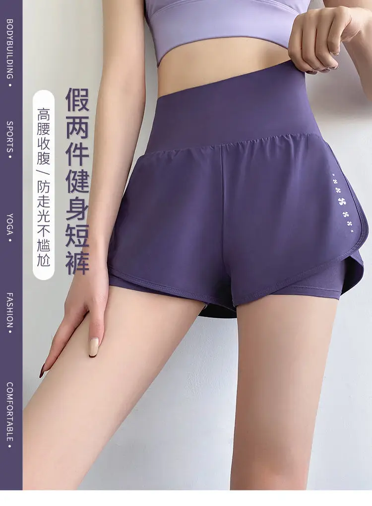 Women Sport Shorts 2-deck Running Shorts Yoga Bottoms Summer Gym Sportswear Fitness Training Jogging Short Pants 2023 New