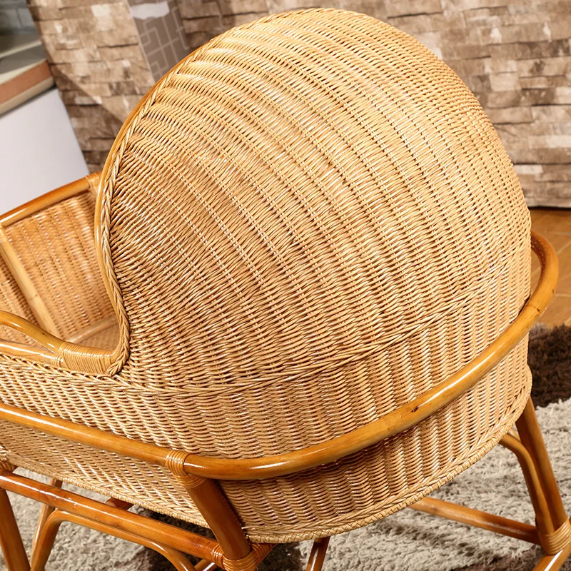 Wicker Baby Cradle, Handmade Wooden Crib, Infant Rocking Bed, Baby Bassinet, 100% Natural Rattan, Eco-Friendly Nursery Furniture