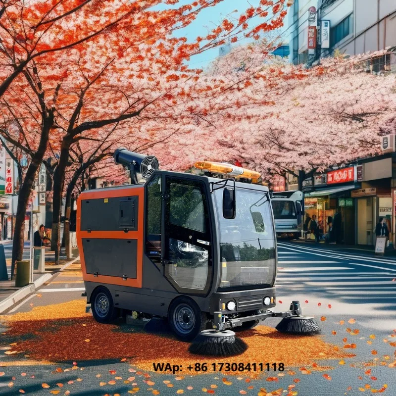 Collect Falling Leaves Leaf-Collector Road Street Leaves Cleaning Machine Ride-On Street Sweeper