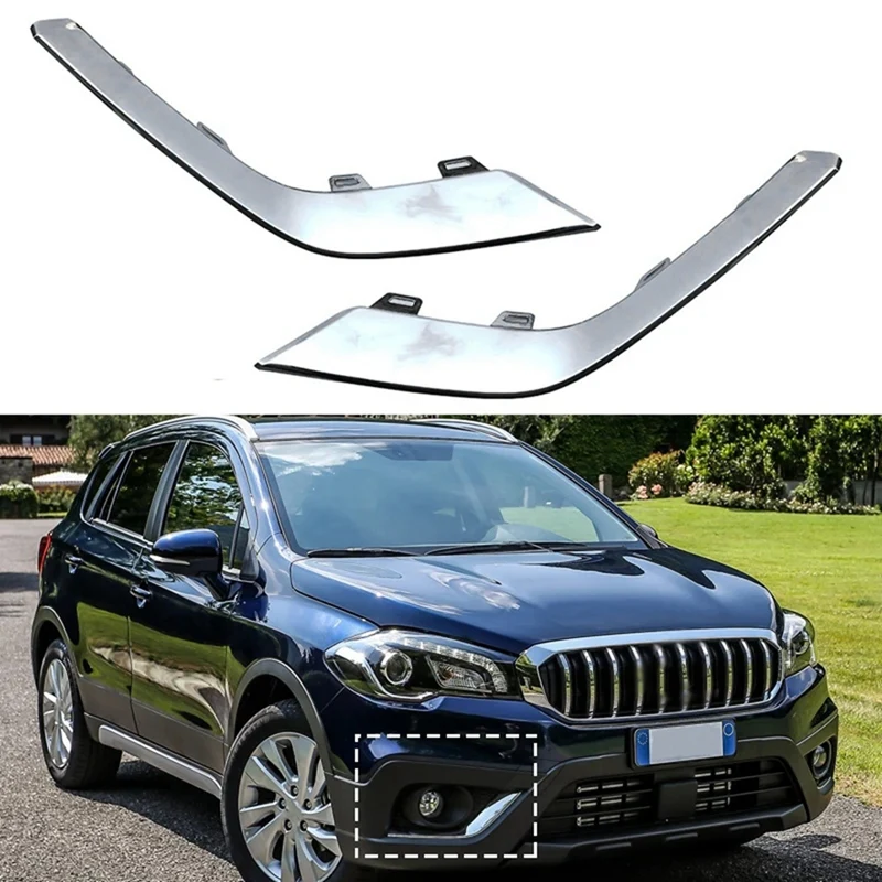 

Car Front Fog Light Lamp Chrome Trim Cover Garnish For Suzuki SX4 S-Cross Facelift SX4 Crossover 2016-2021 Replacement