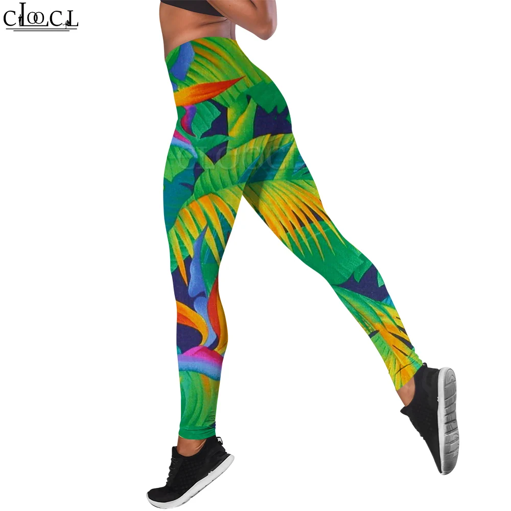 

CLOOCL New 2022 Sweatpants Women Legging Tropical Plants Pattern 3D Printed Casual Trousers High Waist Gym Workout Yoga Pants