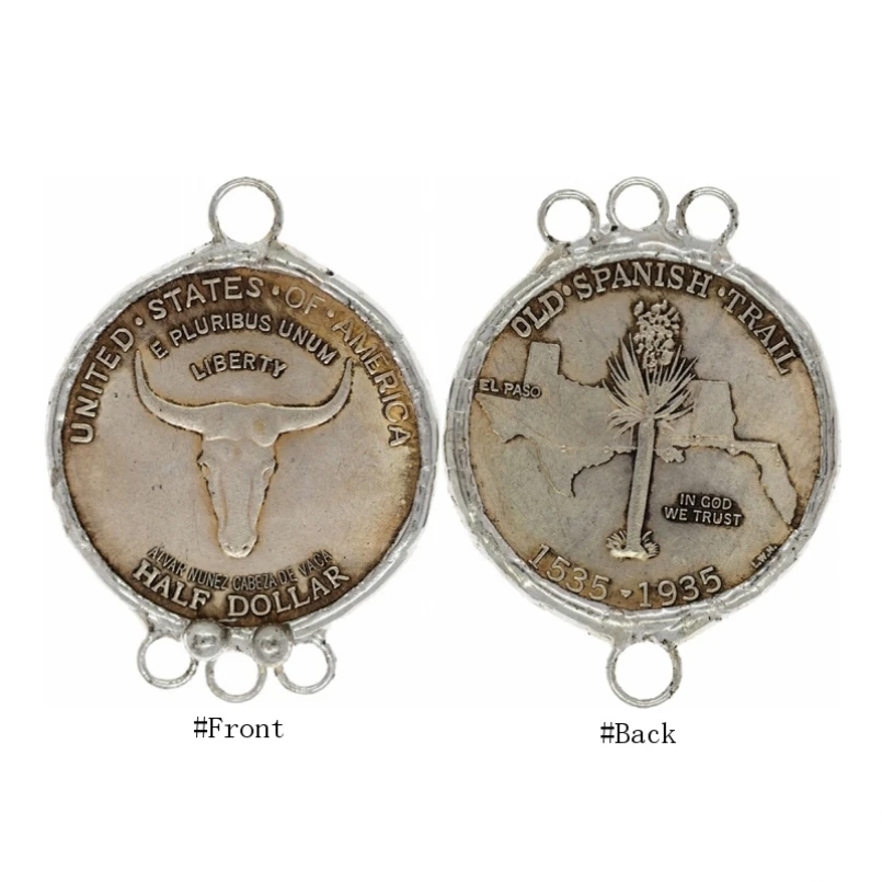 1Pcs Round Coin Shape Circle Animal Animals Ox Head Pendant Handmade Copper Soldered 37mm Jewelry Special Gift