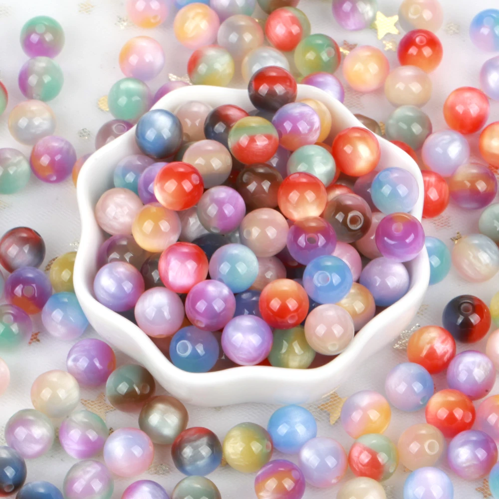 10-100Pcs Colorful Resin Beads Red Yellow Blue 8-16mm Round Loose Spacer Beads For Jewelry Making DIY Bracelet Necklace Handmade