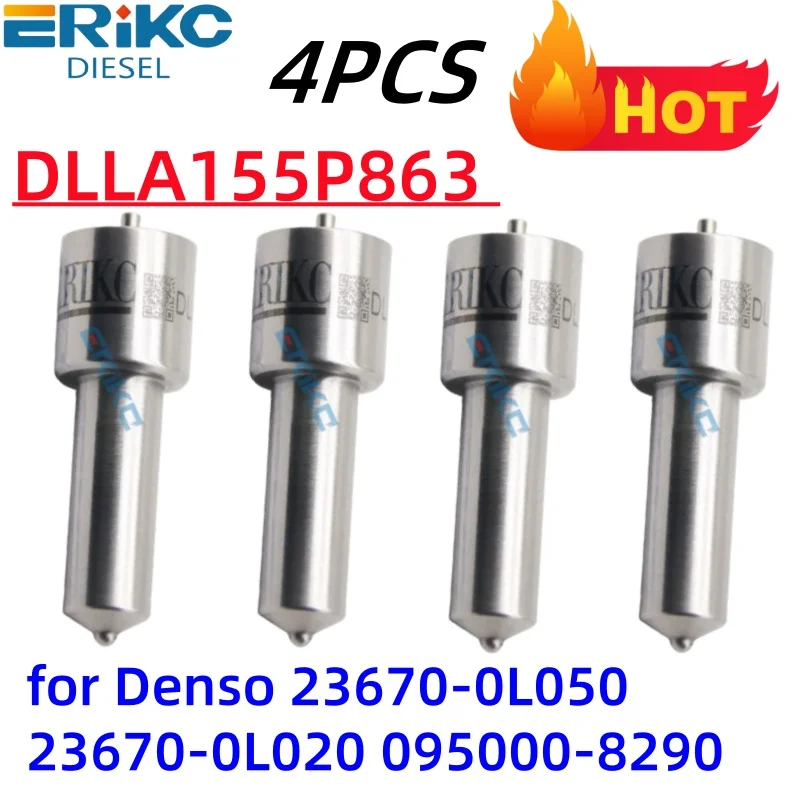 

4pcs DLLA155P863 093400-8630 Injector Nozzle DLLA 155 P 863 for Toyota Hiace Hilux 23670-0L050 23670-0L020 095000-8290 1KD 2KD
