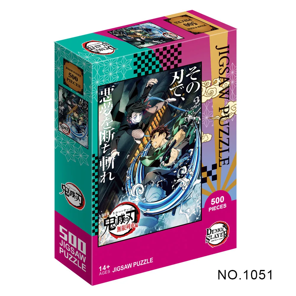 500/1000Piece Jigsaw Puzzles for Adults Demon Slayer Japanese Anime Series Kimetsu Cartoon Kids Educational Enlighten Toys Gifts