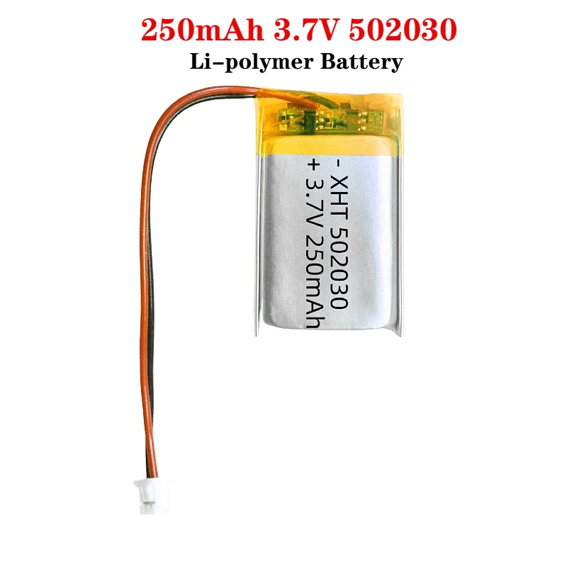 1-4pcs 250mAh 3.7V 502030 Lithium Battery Lipo Polymer Batteries for Bluetooth Headset Toy Smart Watch Beauty Instrument