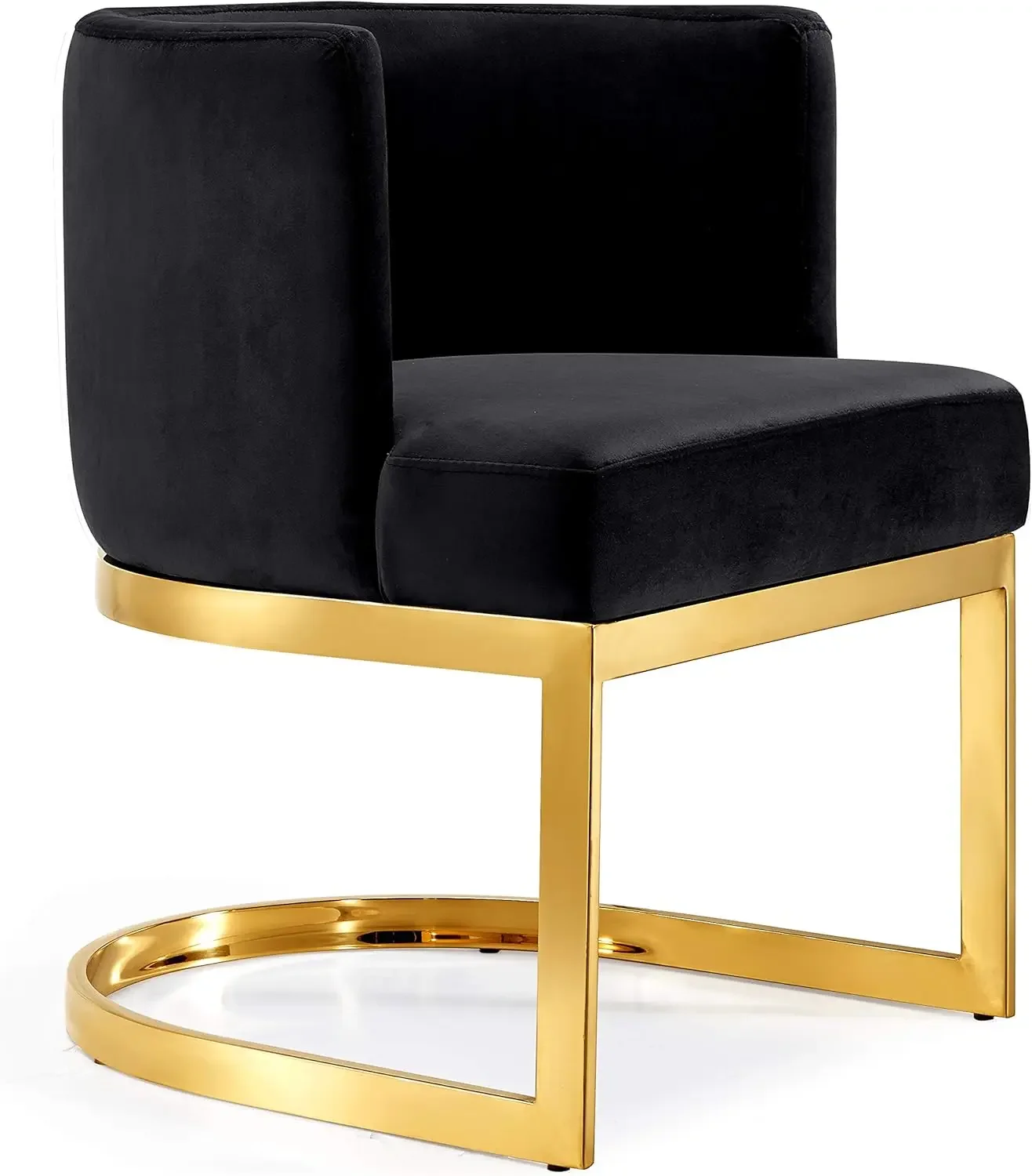 Furniture Gianna Collection Modern | Contemporary Velvet Upholstered Dining Chair with Polished Gold Metal Frame, 24