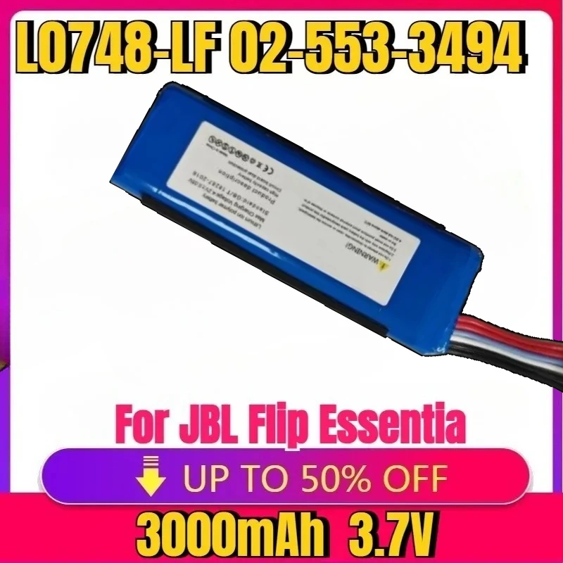 

For JBL Flip Essential for Flip 3 Stealth Edition for Flip 3 SE New Replaceable Speaker Battery3.7V/3000mAh L0748-LF 02-553-3494