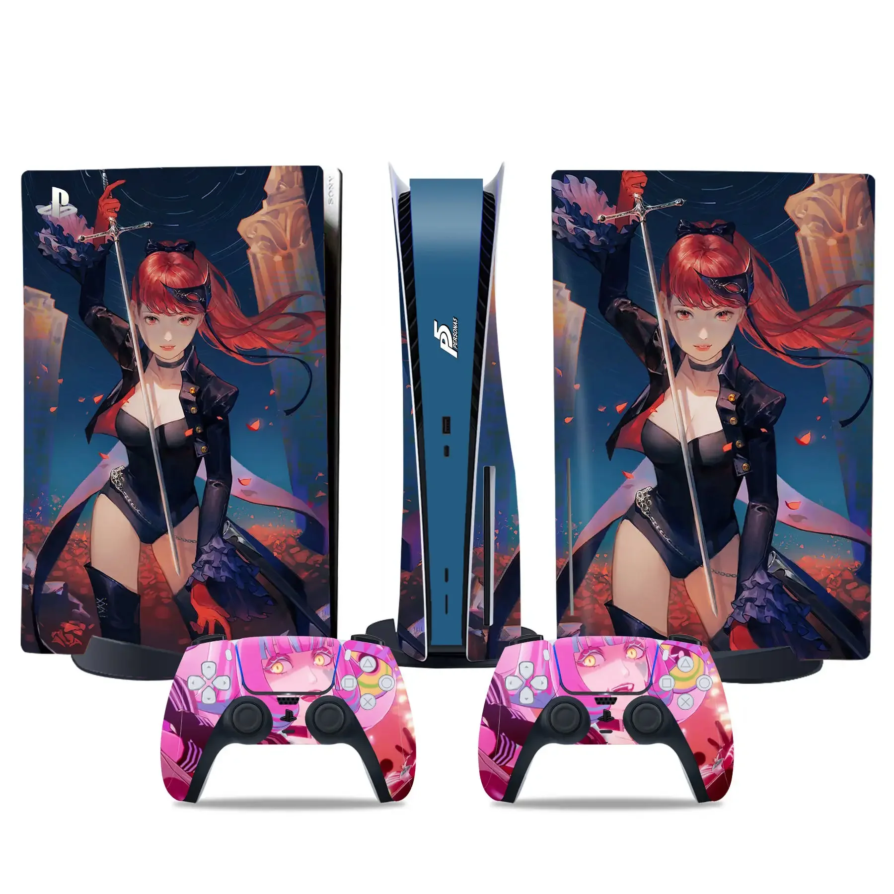 P5 Persona5 PS5 disk edition Skin Sticker Decal Cover for PS5 disc Console and 2 Controllers PS5 Skin Sticker