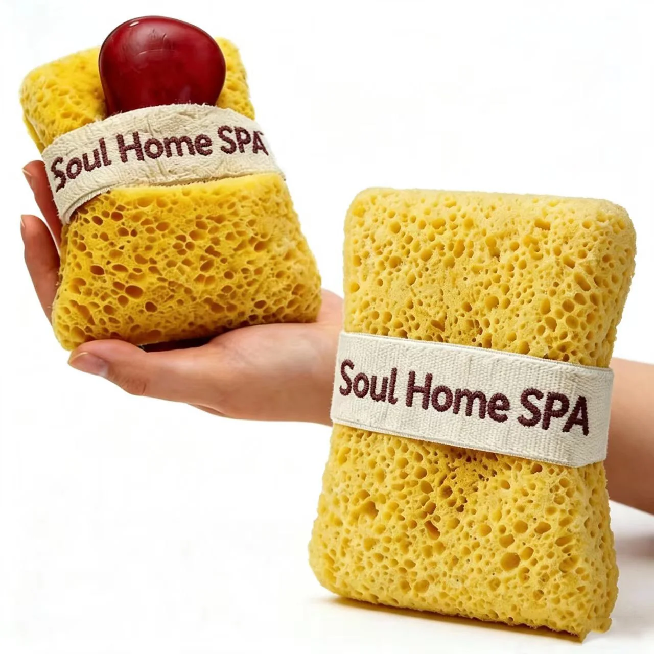 Bath Sponge with Soap,Infused Soap Shower Sponge,Exfoliating Foaming Body Wash Scrubber Sponge,Rich Lather Gentle Exfoliation