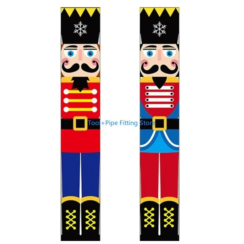 F92B Sophisticated Walnut Soldier Banners Anti Deform for Door Hanging Walnut Soldier Couplet Christmas New Year Necessary