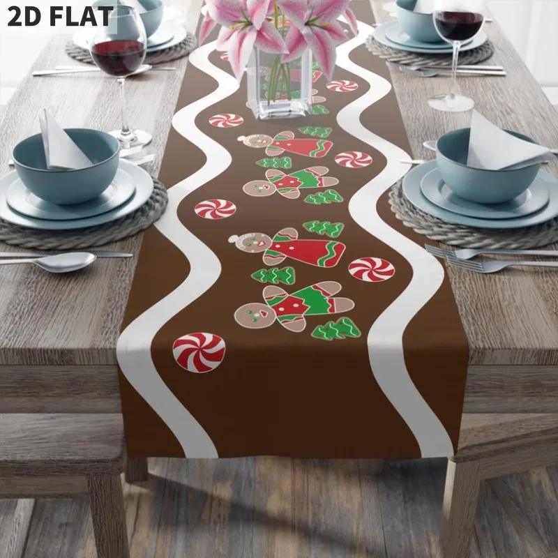 

Tablecovers Gingerbread Table Runner, Holiday Dining, Festive Kitchen Decor, Christmas Decorations, Polyester material