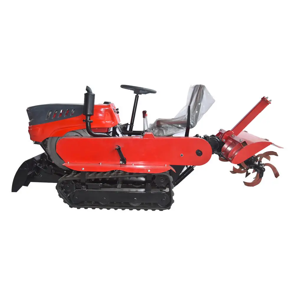 agriculture equipment and tools weeder ploughing machine rubber track tractor rotary tiller cultivateur multifunction cultivator