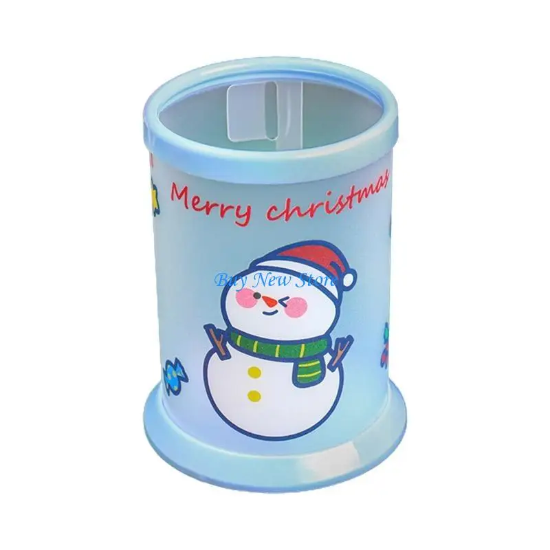 

20CE Christmas Pen Holder Cylinder Pen Cup Plastic Pencil Holder for Kids