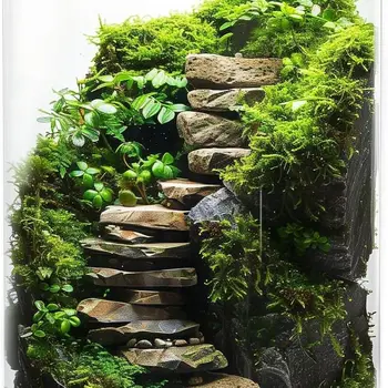 Desktop Glass Terrarium with Grow Light 1