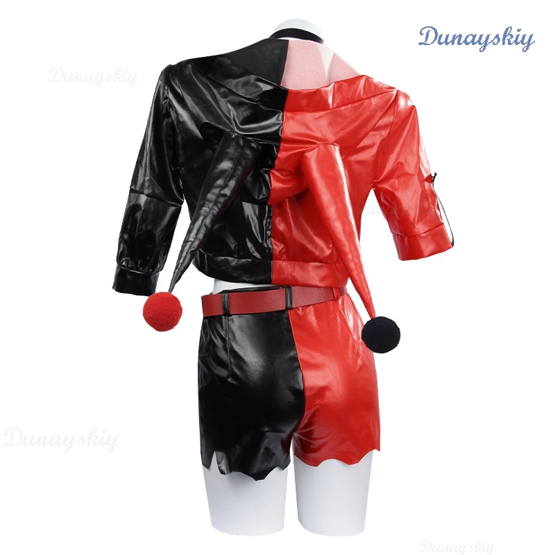 Joker payaso Cosplay disfraz peluca aterrador Joker abrigo uniforme pareja Halloween carnaval mujeres hombres traje de juego de rol vestido de fiesta