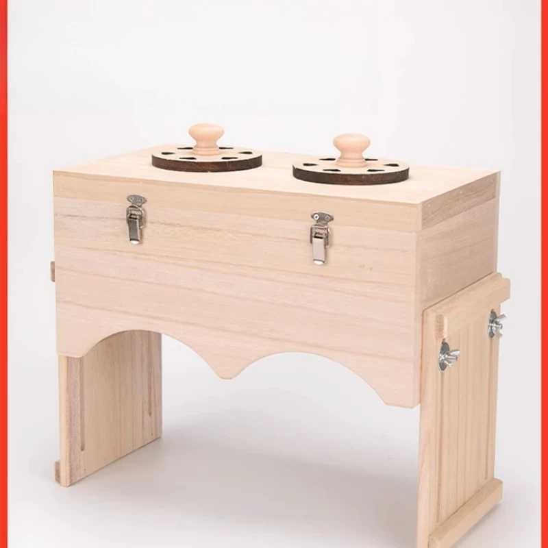 

Knee moxibustion box, special for knee joint, solid wood portable household suspension box, fumigation double leg workpiece