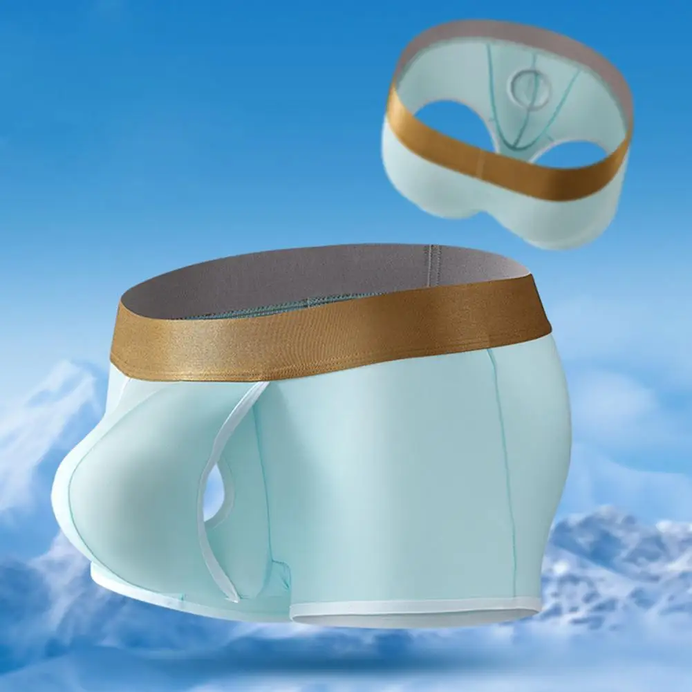 Homens boxer roupa interior mid-rise cintura elástica u-convexo shorts briefs cor sólida respirável linhas suaves secagem rápida calcinha masculina